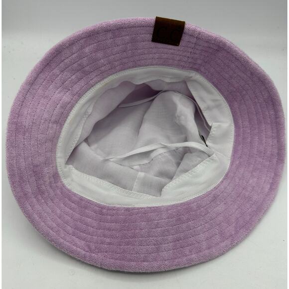 C.C Packable Bucket UPF 50 Sun Hat Terry Cloth Lavender New with tags - Picture 4 of 6